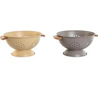 Égouttoir home esprit beige gris bambou inox 30 x 24,5 x 14 cm (2 pièces)
