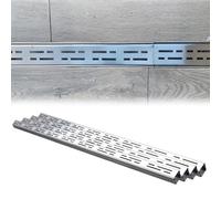 Égouttoir linéaire fin en acier inoxydable de 101,6 cm pour trottoirs et centres commerciaux. Taille personnalisable (argenté, 4 pièces, 101,6 x 3,6 x 5,1 cm) pour une gestion efficace de l'eau