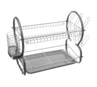 Égouttoir métal 2 niveaux avec plateau gris - 5 five simply smart