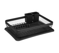 Five - Égouttoir à Vaisselle en métal Noir avec Plateau et Pot Range Couverts