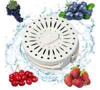 Égouttoir multifonction for fruits et légumes, égouttoir 2 en 1, avec poignée pliable, idéal for laver les baies et les légumes.(White)