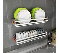 Égouttoir mural de cuisine en acier inoxydable 304 - Égouttoir à vaisselle - Installation perforée.