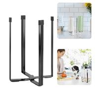 Égouttoir pliable en acier inoxydable pour bouteilles de vin, tasses, biberons (noir)