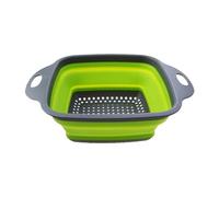Égouttoir Pliable En Silicone 2 En 1, Panier De Lavage De Fruits Et Légumes, Passoire Pliable, Égouttoir Pliable, Outil De Rangement De Cuisine, Plat 1 Pièce(I Big Green)