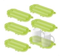 Égouttoir, Support Savon Tapis Vaisselle en Silicone pour Évier Cuisine, Lot de 6 Tapis de Séchage Vert 17.6x9.6cm Anti Dérapant pour Plan de Travail Salle