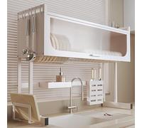 Égouttoir Vaisselle Ajustable sur Évier 2 Niveaux Grand Format Métal avec Couvercle Et Drain. Gain De Place, Organisateur De Rangement De Cuisine Multifonctionnel(105cm)