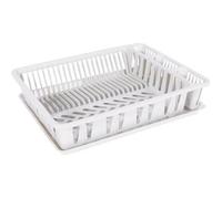Egouttoir vaisselle avec plateau - EDA - grand modèle - plastique - blanc cérusé
