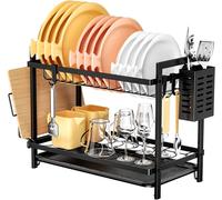 Égouttoir Vaisselle Cuisine à 2 Niveaux Noir Vendos85
