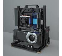 egowz Banc de Test de Cadre d'assemblage créatif PC, boîtier à Cadre en Plein air, Support de Carte mère d'ordinateur à Monter soi-même, châssis ITX ATX MATX/EATX Ouvert en Aluminium (MATX)