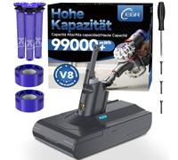 EGR Batterie de rechange V8 pour aspirateur Dyson V8 Absolute/Animal/Motorhead/Fluffy SV10 en fibre de carbone avec 5 filtres et 2 vis