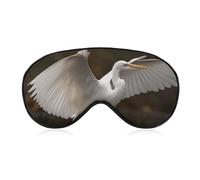 Egret Spreads Its Wings Masque de sommeil doux et confortable avec sangle réglable pour homme femme travail voyage