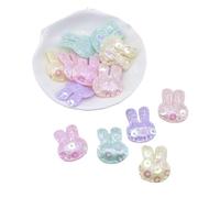 EGRMZ 100pcs 20x25 mm Paillettes Lapin Appliques Patchs rembourrés Compatible avec Artisanat bricol(Shell Pink)