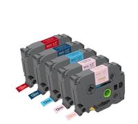 EGRMZ 5pcs Rose et Ruban Satin Tapes de 12 mm Compatible avec Le Fabricant d'étiquettes compatibles avec PT-D215E TZE-RE34(Mixed Color 2)