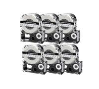 EGRMZ 6PK 12 mm Tape Tape ST12KW SS12KW SC12RW SC12YW SC12BW SC12GW Compatible avec LK-4WBN et Modèles de Fabricants LW-300 LW-400 LW-700(6PK-White on Clear)