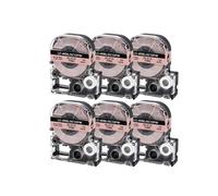 EGRMZ 6PK 12 mm Tape Tape ST12KW SS12KW SC12RW SC12YW SC12BW SC12GW LK-4WBN Compatible avec Le Fabricant d'étiquettes LW-300 LW-400 LW-700 et des modèles similaires(6PK-Black on Pink)