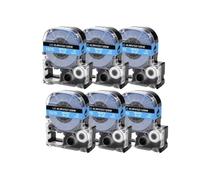 EGRMZ 6PK 12 mm Tape Tape ST12KW SS12KW SC12RW SC12YW SC12BW SC12GW LK-4WBN Compatible avec Le Fabricant d'étiquettes LW-300 LW-400 LW-700 et des modèles similaires(6PK-White on Blue)