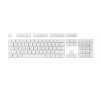 EGRMZ A130 Black Pudding Keycaps 104 Standard DoubleShot PBT Couche translucide Keycap Ensemble Compatible avec Les claviers mécaniques(White)