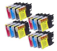 EGRMZ Compatible with Ink Cartridges Various Printers Including LC980BK LC1100BK LC985BK LC990BK DCP-385C DCP-387C DCP-195C DCP-585CW DCP-375CW MFC-990CW MFC-6490CW MFC-490CW MFC-5890CN J615W(4SET)