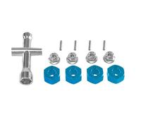 EGRMZ Jeu Hexagonal de Roues de Voiture télécommandées, pièces d'écrou M4 compatibles avec Les modèles de Voitures RC à échelle 1/16, 1/14 14210 1/16(Blue)
