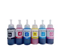 EGRMZ Recharge d'encre à Colorant, 4 Couleurs, 664 672, Compatible avec imprimante L100 L110 L210 L120 L220 L310 L355 L362 L366 L365 L380 L486 L800 L805 L810(1set - 6pcs)