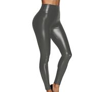 EGSDMNVSQ Legging Push Up Simili Cuir Femme Pantalon Crayon Taille Haute PU Slim Pantalon Poches Skinny Pants