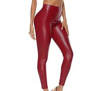 EGSDMNVSQ Legging Push Up Simili Cuir Femme Pantalon Crayon Taille Haute PU Slim Pantalon Poches Skinny Pants