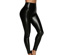 EGSDMNVSQ Legging Push Up Simili Cuir Femme Pantalon Crayon Taille Haute PU Slim Pantalon Poches Skinny Pants