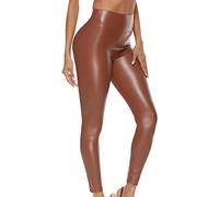 EGSDMNVSQ Legging Push Up Simili Cuir Femme Pantalon Crayon Taille Haute PU Slim Pantalon Poches Skinny Pants