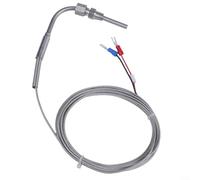 EGT Capteur de température pour gaz d'échappement moteur avec thermocouple de type K, longueur de sonde en acier inoxydable 80 mm, filetage 1/8 NPT et isolation de câble en fibre de verre ()