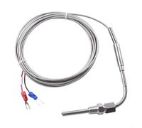 EGT Capteur de température Type K Thermocouple pour moteur Sonde de mesure de température des gaz d'échappement Acier inoxydable 1/8" NPT Filetage avec fermeture à pression réglable Isolation en fibre