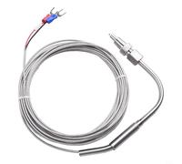 EGT Sonde de capteur de température thermocouple de type K avec câble tressé en acier inoxydable et isolation en fibre de verre, filetage NPT de 0,3 cm, compatible avec moteur (5 m)