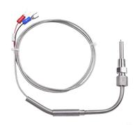 EGT Sonde de capteur de température thermocouple de type K avec câble tressé en acier inoxydable et isolation en fibre de verre, filetage NPT de 0,3 cm, compatible avec moteur (1 m)