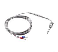 EGT Sonde de capteur de température thermocouple de type K avec câble tressé en acier inoxydable et isolation en fibre de verre, filetage NPT de 0,3 cm, compatible avec moteur (4 m)