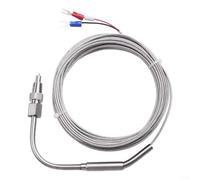 EGT Sonde de température thermocouple type K, sonde en acier inoxydable, câble de 100 cm, verrouillage à filetage réglable (5 m)