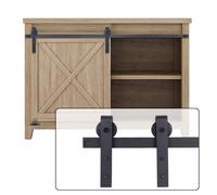 EGTink 150cm/5FT Quincaillerie Kit de Rail pour Porte Coulissante,Mini Rail Porte Coulissante pour Placard,Systeme Simple Porte Coulissante Roulette pour Armoire de Rangement,Meubles TV