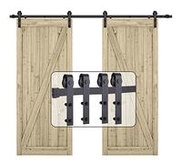 EGTink 352cm/11,55FT Quincaillerie Kit de Rail Porte Coulissante,Systeme Porte de Grange Coulissante,Ensemble Industriel pour Porte Coulissante Interieur,pour Deux Portes