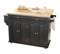 EGUIAS Chariots de Service Chariot Rangement Chariot de Cuisine Roulant avec abattant, Table d'îlot de Cuisine Mobile sur roulettes avec tiroir et Armoire de Rangement(Black)