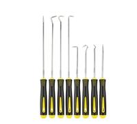 EGUIAS Ensemble de 8 Tournevis Longs et Courts pour Joints d'huile de Voiture, Outil d'extraction et de démontage de Joints toriques Presse à buselures Coffret Extraction de Roulement(Yellow)