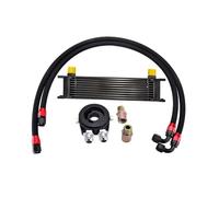 EGUIAS Kit de Refroidisseur d'huile Universel AN10 10/13/16 rangées, Tresse de Refroidissement de Transmission en Aluminium, Adaptateur de raccord de Tuyau de Carburant, Sandwich d'huile(10row kit)