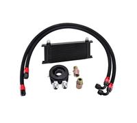 EGUIAS Kit de Refroidisseur d'huile Universel AN10 10/13/16 rangées, Tresse de Refroidissement de Transmission en Aluminium, Adaptateur de raccord de Tuyau de Carburant, Sandwich d'huile(16row kit)