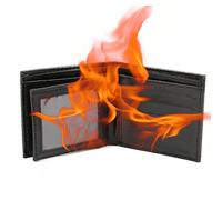 Egujiwa Portefeuille Magie Flamme Feu, Unisex-Adulte, Cuir Noir, Portefeuille de Rue, 2 Poches, 2 Sections, Magician, Uni, Rabat, Credit Card, Cuir Lining, Tour de Magie Flamme Feu
