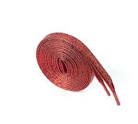 Egurs 2 paires de lacets pailletés multicolores métalliques plats indéchirables bling pour baskets, chaussures de sport, chaussures de course, 10 mm de large, 16 couleurs en option, rouge 160 cm