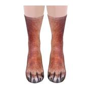 Egurs - Chaussettes fantaisie en forme de pattes d'animal, chaussettes unisexes imprimées 3D, chaussettes d'équipage drôles pour hommes, femmes et enfants