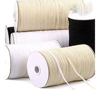 Egurs Cordon en coton plat 5 mm 7 mm Blanc Noir 280 m / rouleau 100 % coton Sangle en coton Beige 7 mm