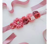 Egurs Fleur Ceinture en Dentelle Rose Ceinture mariage nuptiale Ceinture de mariage Rose nude