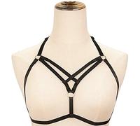 Egurs Harnais Bondage Lingerie Soutien-Gorge à Bretelles Cage Bra Noir Femme Réglables Top Bustiers Corsets