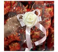 Egurs Lot de 10 décorations pour voiture de mariage, de fête, de voiture, de mariage, de voiture, de voiture, de mariage, de rétroviseur, de porte, de fleurs, de grande taille, de fil blanc et de