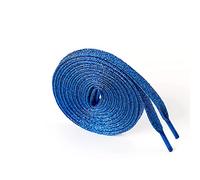 Egurs Lot de 2 paires de lacets pailletés multicolores métalliques plats indéchirables pour baskets, chaussures de sport, chaussures de course, 10 mm de large, 16 couleurs en option bleu marine 80 cm