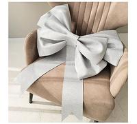 Egurs Nœud Grande Boucle Rouge Fait Main Nœud Géant pour Voiture Décoration pour Saint-Valentin, Noël, Mariage, Anniversaire, Fête - Décoration en Paillettes Argentées 75cm