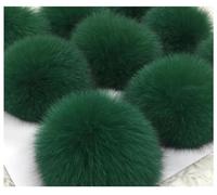 Egurs Pompon en Fourrure Synthétique de Renard - Boule Multicolore pour Chapeaux, Sacs, Écharpes, Porte-clés, Accessoires de Décoration - 9 cm - Vert Émeraude - 1